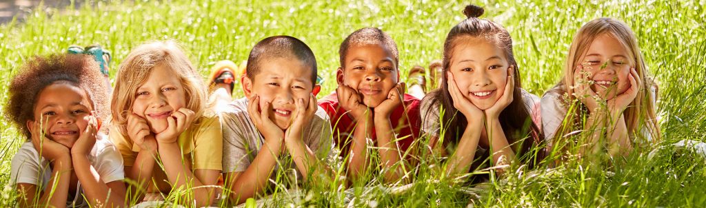 Children in grass